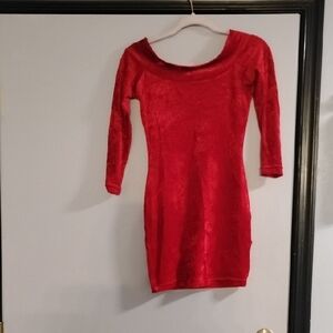 Elegant Red Velvet Dress